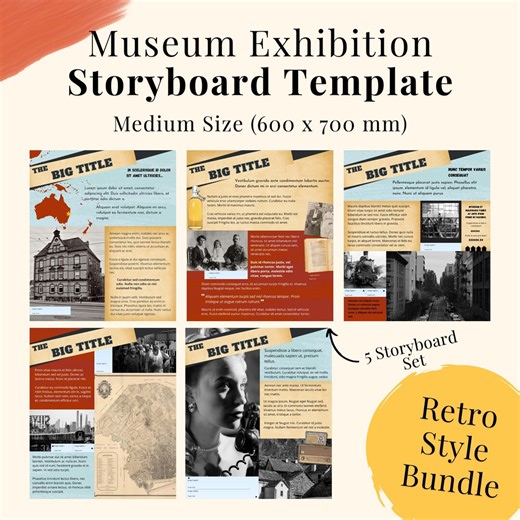 Customizable Museum Exhibition Interpretation Panels Storyboard Signs Retro Style Bundle Digital Template Exhibition Signage Heritage Board - Etsy