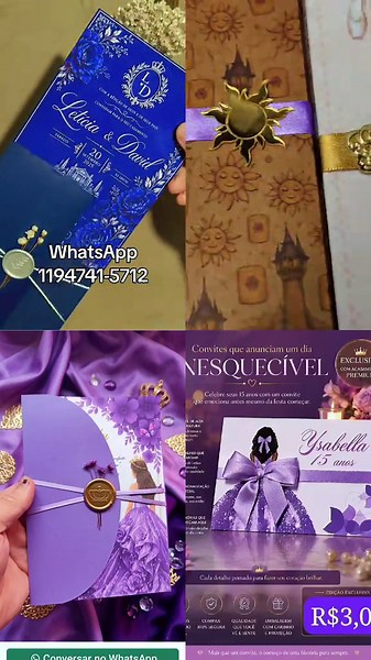 Convites personalizados para casamento e 15 anos #ConviteLuxo #ConvitesPersonalizados #Convite15Anos #ConviteDeCasamentoLuxo #SomeraPhotoArt