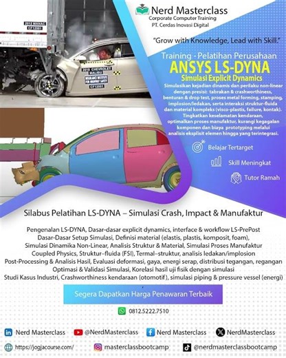 Training & Pelatihan LS-DYNA Perusahaan Otomotif, Energi & Manufaktur ~ Crash, Impact & Simulation
