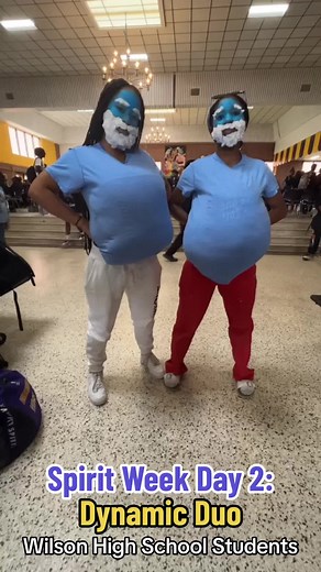 Spirit Day 2: dynamic duo ##fyp##explorepage##whs##spiritweek##2023##spiritweek2023##wilsonhighschool##💜💛##hocoweek##homecomingweek