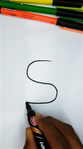 How To Draw Ice Cream 🍦 Cone From Alphabet letter S | Easy Ice Cream Drawing #drawing #art #shorts