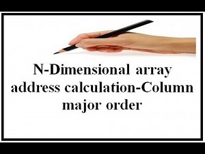 N-Dimesional array address calculation-Column major order
