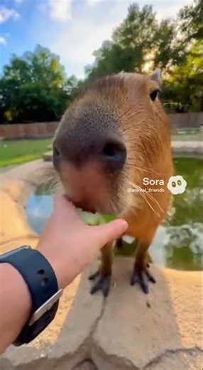 Capybara eating a cucumber 🥒 #capybara #ai #cucumber mber