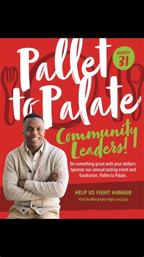 Don’t miss your chance to be a leader and change maker in our community! Join us as a sponsor at Pallet to Palate 2026 and help us combat hunger in Elgin and beyond! 🍎 Head to foodforgreaterelgin.org/p2p to become a sponsor today! 🍽️ #elginil #exploreelgin #foodpantry #foodsecurity #endhunger | Food For Greater Elgin