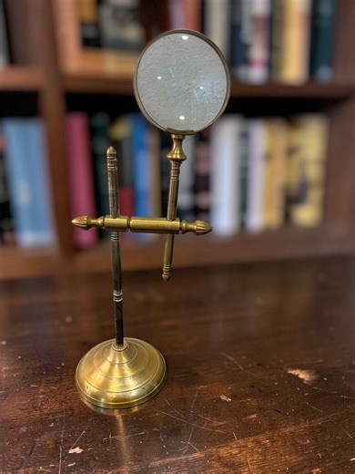 Vintage Brass Magnifying Glass on an Adjustable Stand - Desk Decor - Etsy