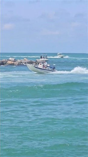 Small Boat Cruising In From the Gulf of America 🌊🚤☀️