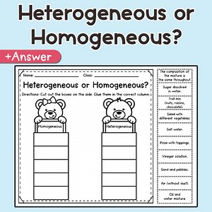 Heterogeneous or Homogeneous Mixtures? – Cut and Paste Sorting Activity