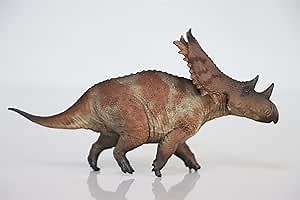 1:35 Scale Chasmosaurus Model Ceratopsidae PVC Animal Figure Dinosaur Collection Realistic Decoration Gift for Adult (Red)
