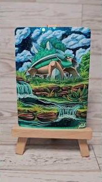 Torterra Holographic Custom Painted Pokémon Card #customcard #pokemoncards #torterra #starterpokemon