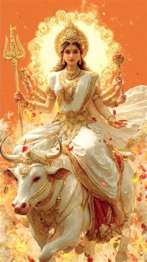 Navratri Day 8 Special: Seek Blessings of Maa Mahagauri 🌼🔥