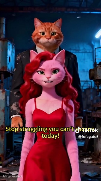 The pink cat has lost everything #catvideo #catstory #aicat | cats