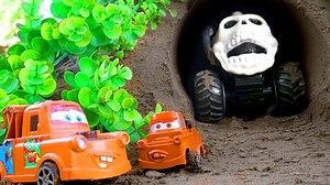 331K views · 5.2K reactions | Monster Cars In The Cave Attack Tow Mater | Disney Car Toys Monster Truck | Spiderman And Frozen Elsa Learn Colors | Facebook