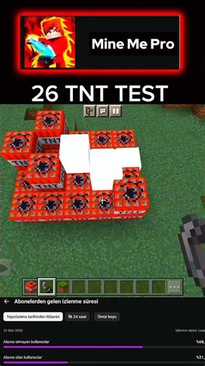 Minecraft 26 TNT Explosion Test...#shortvideo #shorts