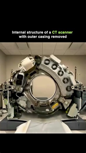 A CT scan machine without its outer cover reveals pure medical engineering. #ctscan #shorts