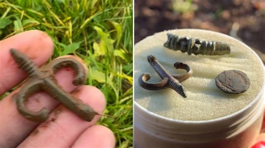 Ellie Verracchia shows her latest metal detecting finds