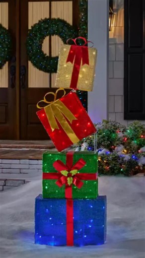 The gift that keeps on giving (visual appeal, that is!) Stacked Gift Boxes Holiday Yard Decoration elevates your yard. @HomeDepot #ad #HomeDepotCreator #HomeDepotHoliday myTHD Deal of the day 4.5 ft. Yuletide Lane LED Stacked Gift Boxes Holiday Yard Decoration Y21 by Home Accents Holiday $79.98 Deck the halls https://thehomedepotcreator.pxf.io/4GQ6rM The lighted gift boxes and bows are visually appealing and sturdy. Such a great value for the holidays. | Jebusedge | Facebook