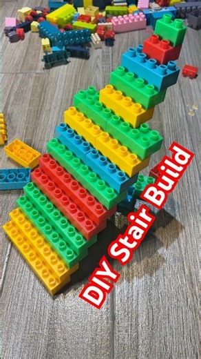 Satisfying DIY Stair Step Build with Building Blocks | Relaxing Creative ASMR #lego #buildingblocks