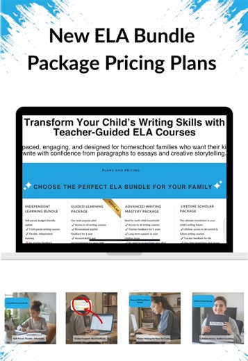 Parents, you’ve got options! 4 flexible writing plans. 1 goal: help your child love writing again. From $199 → lifetime access. 🔗 Check out Teacher Jade’s Writing Academy today!