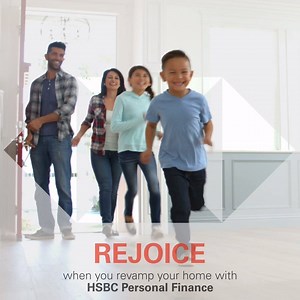 Rejoice when you revamp your home with HSBC Personal Finance. Click for details.‎ Offer is valid from 2 January to 31 March 2018. Products and offer terms and conditions apply. Visit https://goo.gl/TPhVnL السعادة عند تجديد بيتك مع التمويل الشخصي من إتش إس بي سي. اضغط للتفاصيل. العرض ساري من ٢ يناير حتى ٣١ مارس ٢٠١٨. قم بزيارة https://goo.gl/8VPthU تطبق شروط و أحكام العرض و المنتج. | HSBC