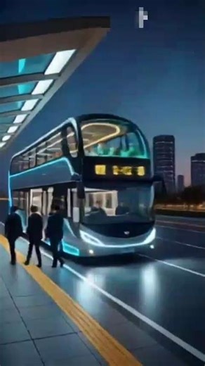 Futuristic Triple-Story Luxury Bus with Aquarium Lounge, Bedroom and Office