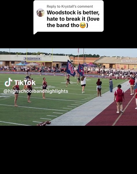 Replying to @Krystall The Woodstock High School Marching Wolverine Band faithful from Woodstock, Georgia didn’t care for the last post 😂 #marchingband #football #georgia #woodstock