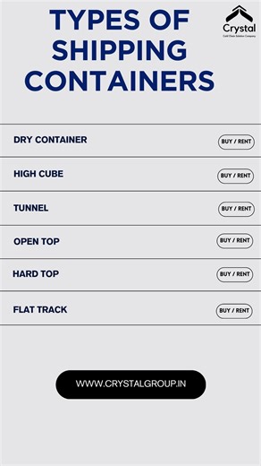 Not all containers are created equal!  Discover the types of dry shipping containers that keep global trade moving.  #DryContainers #HighCube #OpenTop #HardTop #TunnelContainer | Crystal Logistic Cool Chain Ltd | Facebook