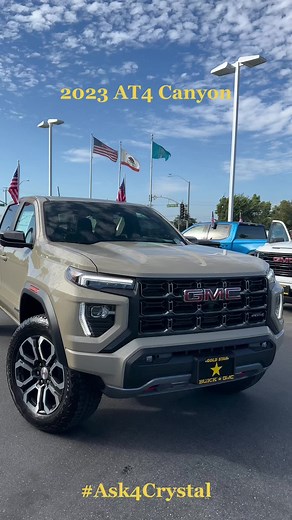 2023 CANYON AT4! 😼 NEW DESERT SAND METALLIC COLOR! NO DEALER MARKUPS.ASK FOR CRYSTAL🤝🏻 #Canyon2023 #Canyon #GMCCanyon #2023 #gmc #nomarkup #ultimate #elevation#Ask4Crystal #GOLDSTARBUICKGMC #montereyca #salinasca #sehablaespañol #santacruzcounty #santaclaracounty #cardealershipgirl #CanyonAT4 #fyp #ptp #AT4 #ALLTERRAIN #4x4 #Tan #siquemacuh #DesertSandMetallic #trucktok