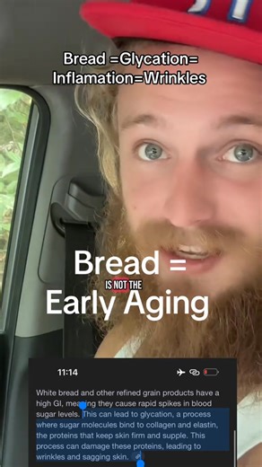 Replying to @kostano When glycation occurs, it can lead to the formation of Advanced Glycation End-products (AGEs). Bread and AGEs: Bread, especially white bread and other refined carbohydrate products, can contribute to glycation and AGE formation because they are high in carbohydrates that are quickly converted to sugar in the body. It doesn’t matter what kind of bread(though some breads are better and worse then other breads) You want to focus on protein ..beef and eggs /cheese /milk=every mi