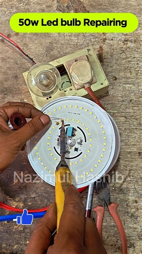 How to repair a 50-watt LED bulb. #reels #ledbulbrepair #sortvideo #diy #electrical
