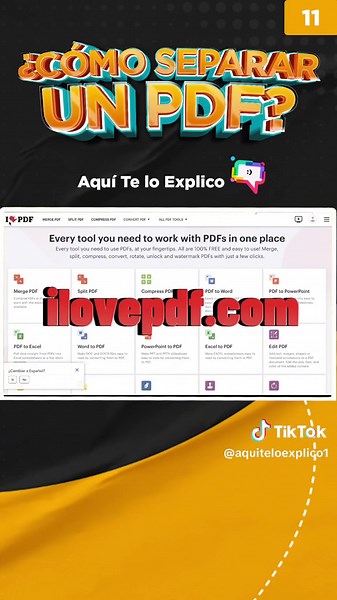 Aprende a Separar un PDF en varios archivos #tutorial #viral #aquiteloexplico #pdf #ilovepdf #luck