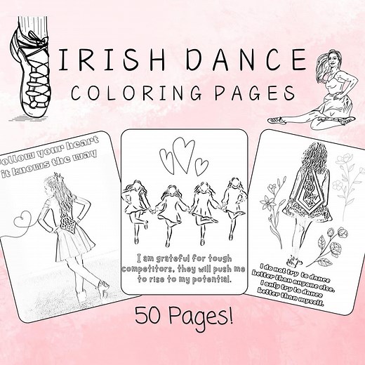 50 Irish Dance Coloring Pages | Print on Demand | Kids Activities | Gift for Irish Dancers - Etsy