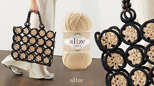 Alize Diva ile Halka Motifli Çanta Ring Motif Bag #AlizeDiva #AlizeYarns #Alizeİplikleri | Alize Hand Knitting Yarns
