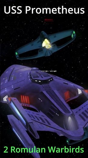 USS Prometheus VS 2 Romulan D'deridex Warbirds #startrek #starships #startrekbridgecommander