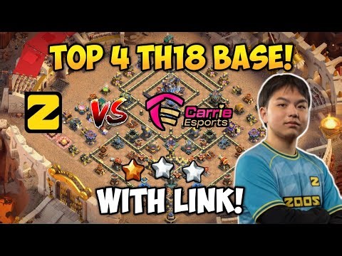 Top 4 Th18 War Base With Link | ZOOS Esports vs Carrie Esports Bases | Clash of clans.