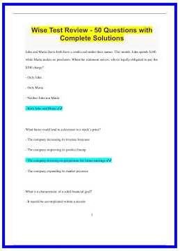 Wise Test Review 50 Questions with Complete Solutions3138 636x882