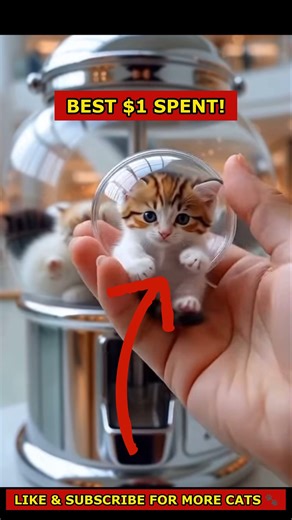 Buying a REAL KITTEN from a Gumball Machine? 🐈🎰 #Shorts #unboxing #aicat