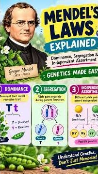 Mendel’s Laws Explained 🧬 | Dominance, Segregation & Independent Assortment | Genetics Made Easy