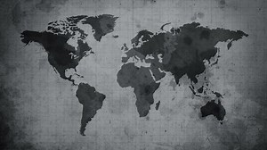 Vintage map of the world. Old paper background with Earth map. Seamless loop.