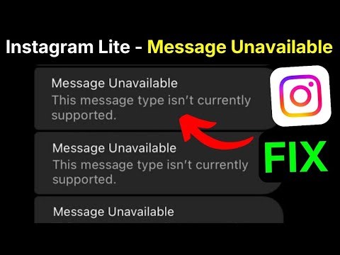 Instagram Lite Message Unavailable Error | This Message Type Isn’t Supported| Instagram Problem 2026