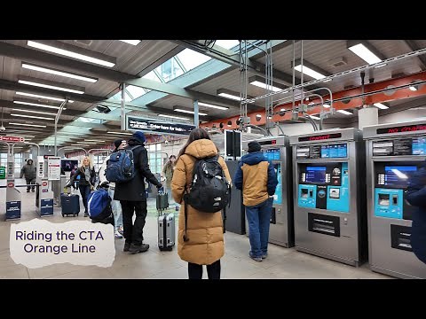Taking the Orange Line from Chicago Midway Airport (MDW) to Roosevelt Station in Chicago Illinois