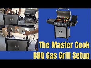 Setup The Master Cook Propane BBQ Gas Grill 4-Burner Plus Extra Side Burner- Stainless Steel
