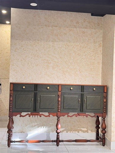 Vintage Handmade Wood Console Table.marbleised Colours With Solid Brass Handles. Customiseable - Etsy