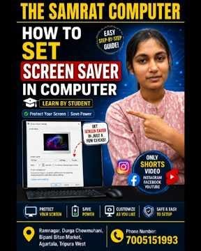 🖥️ How To Set Screen Saver In Computer 💻, #ScreenSaver#WindowsTips#ComputerTutorial#Shorts