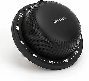 Mechanical Kitchen Timer, No Battery Required Magnetic Cooking Timer, Upgraded 60 Minutes Manual Countdown Timer for Cooking and Baking (Black 1)