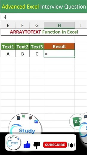 ARRAYTOTEXT formula in excel | excel interview questions | excel tips and tricks