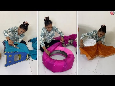 create DIY Garden table from an old Tire, Bucket & stool #gardendecor #reuse