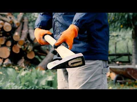 🪓 Silent Village Life: Splitting Firewood with a Homemade Maul | Pure Village ASMR