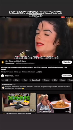 WAS MICHAEL JACKSON CHILDHOOD THE CAUSE, OF HIS DECLINE? The Younger Michael looks happy, and he says he is happy. The older Michael looks sad, and says he’s always been sad. THIS IS A DIRECT CONTRADICTION! | Michael David | Facebook