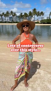 Here’s how you do this sarong skirt without tying the ends. What do you think? #pareo #sarong #sarongstyle #beachcoverup #beachwear #resortwear #beachfashion | Blonde Beach Vibes