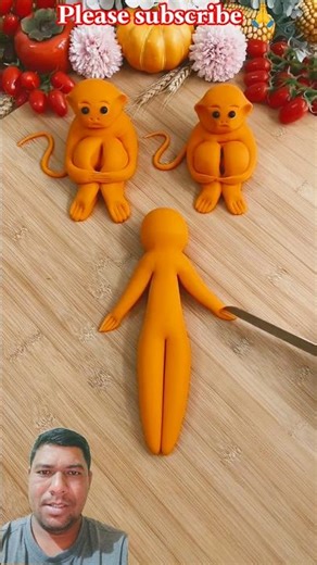 monkey murti making with clay #skulpture #monkeymaking #artshorts #reels